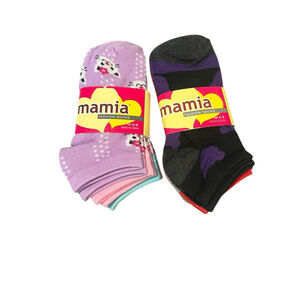 Mamia Ankle Socks 6 Pairs Womens Size 6-8 Low Cut Animal Print Multicolor NEW